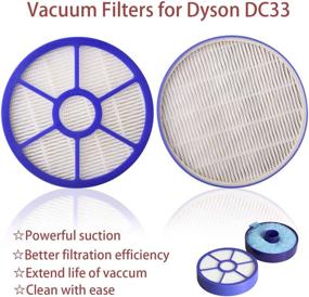 img 2 attached to 🔍 Premium Set of 2 Replacement Pre Motor and Post Motor HEPA Filters for Dyson DC33 - High Efficiency Dust Cup Primary Filter - Replace Part 919563-02 921616-01