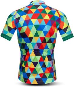 img 3 attached to Multicolored Diamond Men's Short Sleeve Cycling Jersey for Bike Clothing