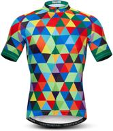 multicolored diamond men's short sleeve cycling jersey for bike clothing logo