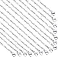 🔗 30 pack 18 inch stainless steel link cable chain necklace with lobster clasps - ideal for diy jewelry making logo