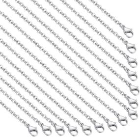 img 4 attached to 🔗 30 Pack 18 inch Stainless Steel Link Cable Chain Necklace with Lobster Clasps - Ideal for DIY Jewelry Making