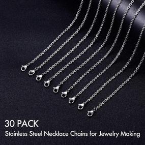 img 1 attached to 🔗 30 Pack 18 inch Stainless Steel Link Cable Chain Necklace with Lobster Clasps - Ideal for DIY Jewelry Making