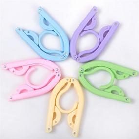 img 3 attached to 💼 Compact and Colorful: Ailive 10pcs Portable Travel Hangers for Convenient Clothes Drying and Storage