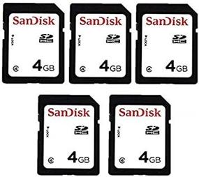 img 3 attached to 📸 5 пакетов SanDisk 4GB карт SD - высококачественные карты памяти SDHC на 4 ГБ, безопасные цифровые карты SD класса 4 (пакет из 5)