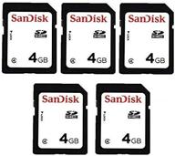 📸 5 пакетов sandisk 4gb карт sd - высококачественные карты памяти sdhc на 4 гб, безопасные цифровые карты sd класса 4 (пакет из 5) логотип