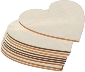 img 1 attached to ❤️ 10-Pack of 4 Inch Natural Unfinished Wood Hearts - Perfect for Crafts and DIY Projects