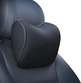 img 4 attached to 🛋️ Car Seat Neck Pillow: Ultimate Comfort & Support for Neck Pain Relief - 100% Memory Foam Headrest for Car Seat & Office Chair (Black)