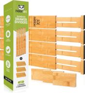 🎍 bamboo drawer dividers: expandable kitchen organizer with customizable storage for silverware, dresser, bedroom, and bathroom - 16.5-22 inch логотип