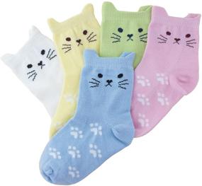 img 1 attached to 🧦 Tandi Kids Girls Cotton Cute Low Cut Crew Ankle Socks with No Toe Seam - Pack of 5