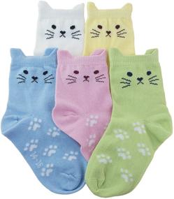 img 4 attached to 🧦 Tandi Kids Girls Cotton Cute Low Cut Crew Ankle Socks with No Toe Seam - Pack of 5