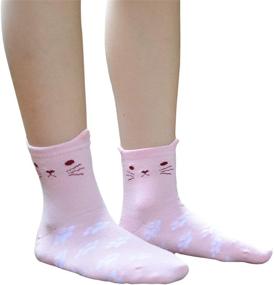 img 2 attached to 🧦 Tandi Kids Girls Cotton Cute Low Cut Crew Ankle Socks with No Toe Seam - Pack of 5