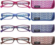 👓 multicolor spring hinge blue light blocking reading glasses for women - madison avenue 4 pack logo