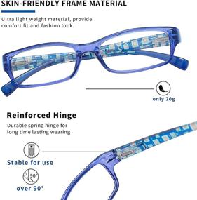 img 2 attached to 👓 Многоцветные очки для чтения с пружинным шарниром, блокирующие синий свет для женщин - 4 штуки Мэдисон Авеню