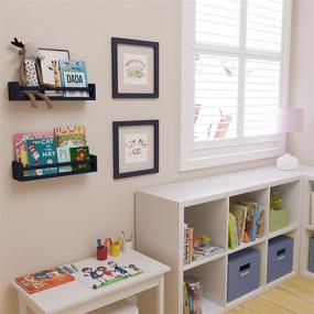 img 2 attached to Brightmaison Bambini Floating Shelves, Toy Storage and Kids Bookshelf for Wall Decor, Set of 2 Navy Blue - Ideal Nursery Book Shelves