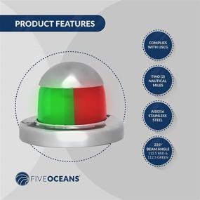 img 3 attached to 🚤 Five Oceans LED Bi-Color Combination Bow Navigation Light, Corrosion-Resistant Polycarbonate Lens, AISI316 Stainless Steel, USCG Rules, 2 Nautical Miles Visibility, FO-4512