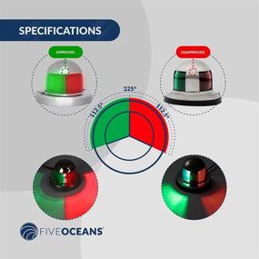 img 2 attached to 🚤 Five Oceans LED Bi-Color Combination Bow Navigation Light, Corrosion-Resistant Polycarbonate Lens, AISI316 Stainless Steel, USCG Rules, 2 Nautical Miles Visibility, FO-4512