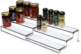 img 4 attached to 📦 Chrome Expandable DecoBros 3 Tier Cabinet Spice Rack Step Shelf Organizer (12.5~25 Inch)