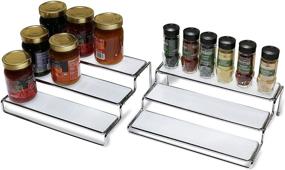 img 2 attached to 📦 Chrome Expandable DecoBros 3 Tier Cabinet Spice Rack Step Shelf Organizer (12.5~25 Inch)