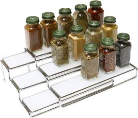 img 3 attached to 📦 Chrome Expandable DecoBros 3 Tier Cabinet Spice Rack Step Shelf Organizer (12.5~25 Inch)