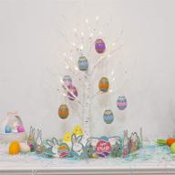 🐣 easter decor: vanthylit pre-lit 2ft easter egg floral tree lights with timer centerpiece for tabletop decoration, perfect for easter home, wedding, and holiday celebrations логотип