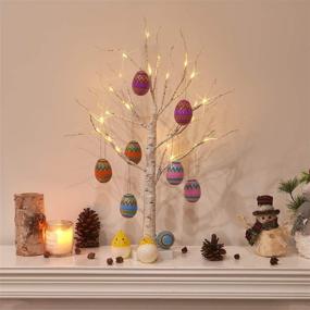 img 2 attached to 🐣 Easter Decor: Vanthylit Pre-lit 2FT Easter Egg Floral Tree Lights with Timer Centerpiece for Tabletop Decoration, Perfect for Easter Home, Wedding, and Holiday Celebrations