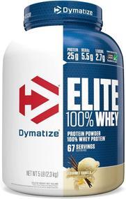 img 4 attached to 🥛 Dymatize Elite 100% Whey Protein Powder for Muscle Recovery - 25g Protein, 5.5g BCAAs, 2.7g L-Leucine - Fast Absorbing & Digesting - 5lb (80oz) Vanilla Gourmet