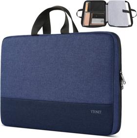 img 4 attached to 💼 Durable 13.3 inch Laptop Sleeve Case - Water Resistant, TSA Slim Design - MacBook Pro, Air, HP, Dell, Lenovo Notebook - Dark Blue