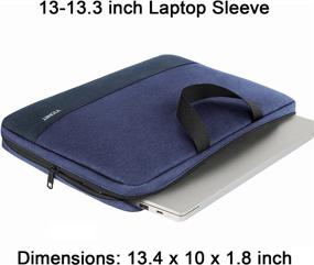 img 2 attached to 💼 Durable 13.3 inch Laptop Sleeve Case - Water Resistant, TSA Slim Design - MacBook Pro, Air, HP, Dell, Lenovo Notebook - Dark Blue