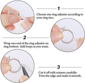 img 1 attached to 💍 Enhance Your Ring Collection with a Set of 12 Ring Size Adjusters - 4 Sizes Spiral Silicone Tightener for Perfect Fit, Includes Jewelry Polishing Cloth!