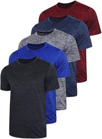 img 4 attached to Men's Active Running Workout Athletic Shirts