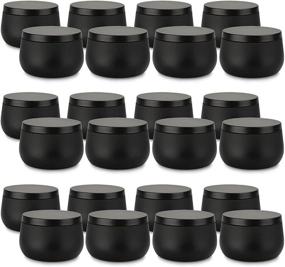 img 4 attached to 🕯️ Candle Tin 24 Piece - 8 oz, Black Candle Jars with Lid for Candle Making - DIY Candle Container Bulk Purchase