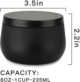 img 3 attached to 🕯️ Candle Tin 24 Piece - 8 oz, Black Candle Jars with Lid for Candle Making - DIY Candle Container Bulk Purchase