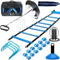 🏋️ agility ladder training set with parachute, hurdles, disc cones, jump rope, and resistance band logo