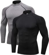 spozeal athletic turtleneck compression shirts men's clothing and active logo