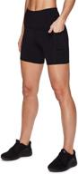 🩳 rbx active women's biker shorts: yoga shorts with pockets, high-waisted & squat proof spandex shorts logo