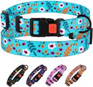 🌸 stylish and adjustable floral dog collar - collardirect nylon pattern flower print pet collars for dogs of all sizes logo