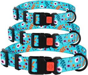 img 1 attached to 🌸 Stylish and Adjustable Floral Dog Collar - CollarDirect Nylon Pattern Flower Print Pet Collars for Dogs of All Sizes