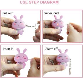 img 2 attached to Personal Alarm Keychain 130DB Cartoon Personal Safety Alarm Keychain With SOS LED Light Cute Personal Safety Alarm With USB Rechargerable Safe Personal Alarm For Women Kids &Amp