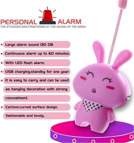img 1 attached to Personal Alarm Keychain 130DB Cartoon Personal Safety Alarm Keychain With SOS LED Light Cute Personal Safety Alarm With USB Rechargerable Safe Personal Alarm For Women Kids &Amp