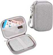 canboc gray shockproof carrying case for hp sprocket & polaroid zip mobile printers - travel bag for portable photo printing, lifeprint 2x3 protective pouch logo