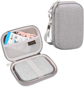 img 4 attached to Canboc Gray Shockproof Carrying Case for HP Sprocket & Polaroid Zip Mobile Printers - Travel Bag for Portable Photo Printing, Lifeprint 2x3 Protective Pouch