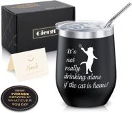 🍷 hilarious wine tumbler for birthday gifts - 12oz stainless steel, vacuum insulated cup with lid, straw, spoon and coaster for women логотип