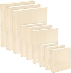 img 4 attached to 🖼️ Premium 3 Sizes Unfinished Wooden Cradled Painting Panel Boards for Pouring Art, Crafts, Painting and Encaustic Art, 4’’, 6’’, 8’’