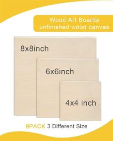 img 2 attached to 🖼️ Premium 3 Sizes Unfinished Wooden Cradled Painting Panel Boards for Pouring Art, Crafts, Painting and Encaustic Art, 4’’, 6’’, 8’’