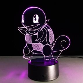 img 2 attached to 🐢 Decorative 3D Squirtle LED Night Light with Touch Switch, 7 Colors Gradual Changing USB Table Lamp – Ideal for Holiday Gifts or Home Decor