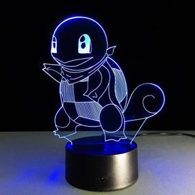 img 1 attached to 🐢 Decorative 3D Squirtle LED Night Light with Touch Switch, 7 Colors Gradual Changing USB Table Lamp – Ideal for Holiday Gifts or Home Decor