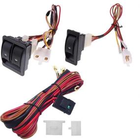 img 4 attached to Larlansz 6Pcs 12V Universal Car Power Window Switch Regulator Kits + Wiring Harness - Ideal for 2-Door Models