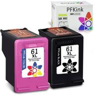 🖨️ high quality pfkink remanufactured 61xl ink cartridge replacement for hp envy, deskjet, and officejet printers - new chip, 1 black & 1 tri-color logo