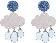 ☁️ cloud raindrop acrylic stud earrings - adorable clouds & water droplets dangle jewelry for ladies logo