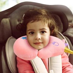 img 1 attached to Unicorn Travel Neck Pillow for Kids – Head, Chin, and Neck Support on Airplane/Car – Pink Plush U-Shaped Cushion Toy – Perfect Unicorn Gift for Christmas/Birthday